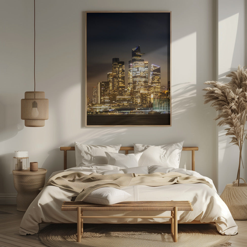 Magnificent NYC skyline with Hudson Yards in the evening Poster