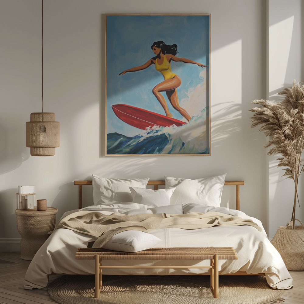 Surfing Girl Poster