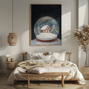 Snow Town Globe Poster