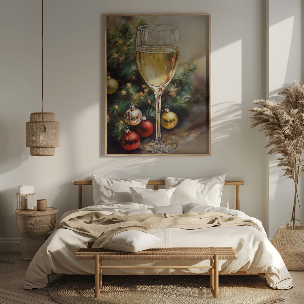 Christmas White Wine Poster