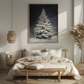 Snowfall Christmas Tree Poster