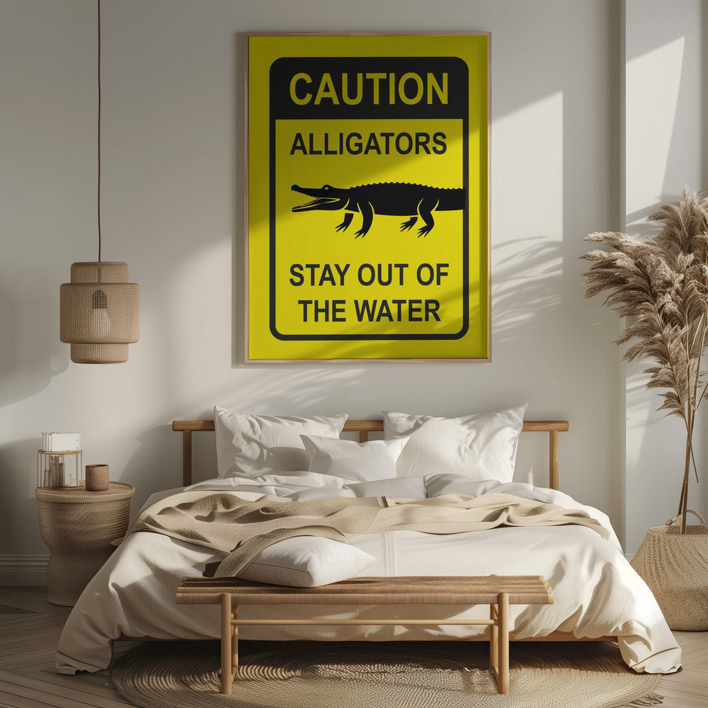 Caution   Alligators Poster