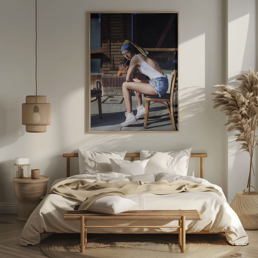 Girl With Pearl Earring Chillout Mood Poster