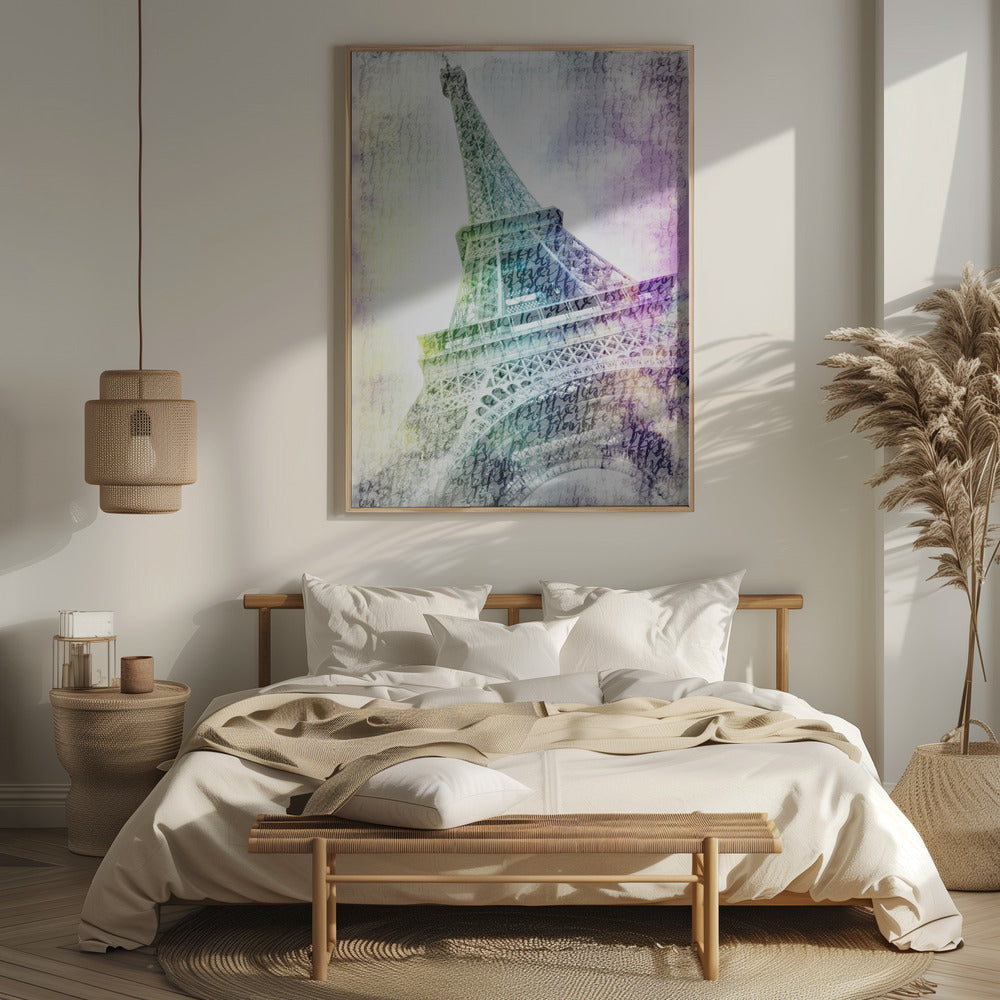 PARIS Watercolor Eiffel Tower Poster