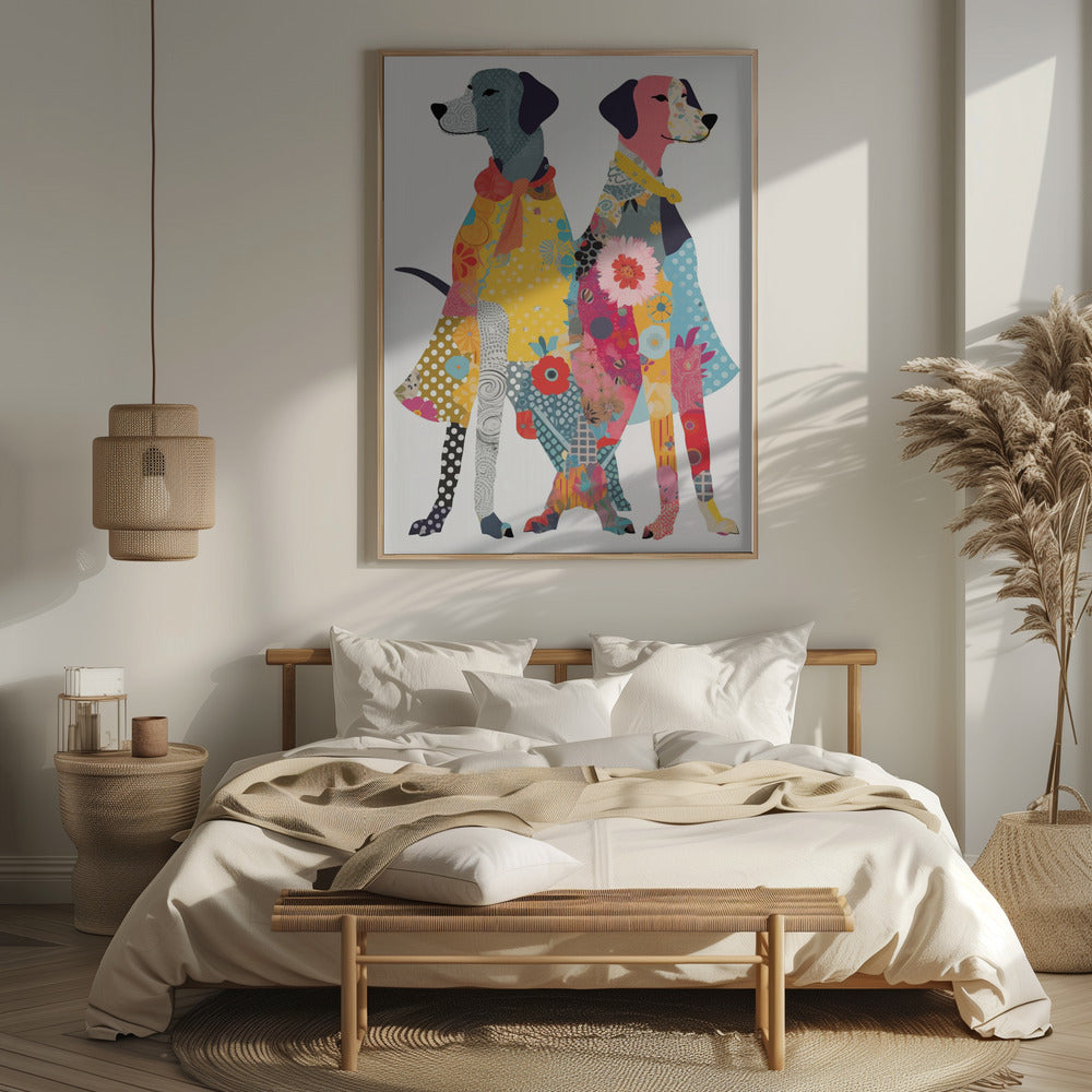 Colorful Dogs Poster