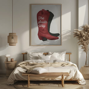 Cowgirl red boot print Poster