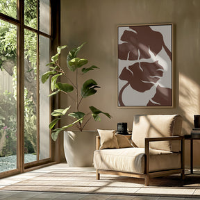 Monstera Canvas Brown Poster