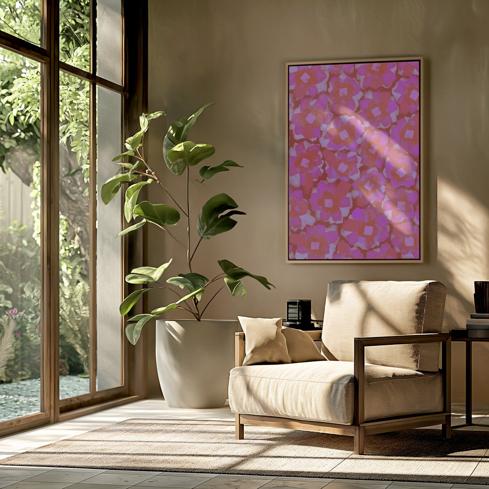 Cute Pink Blossom Pattern Poster