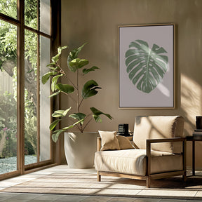 Monstera Leaf Blush Poster