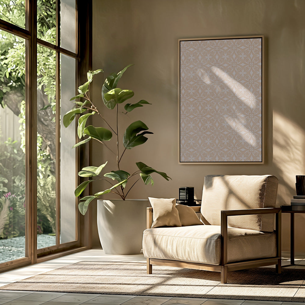 Geometric Beige Tile Pattern Poster