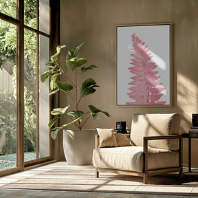 Pink fern leaf Poster