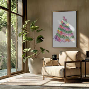 Floral watercolor Christmas tree Poster