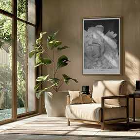 Enjoy the little things peony BW Poster