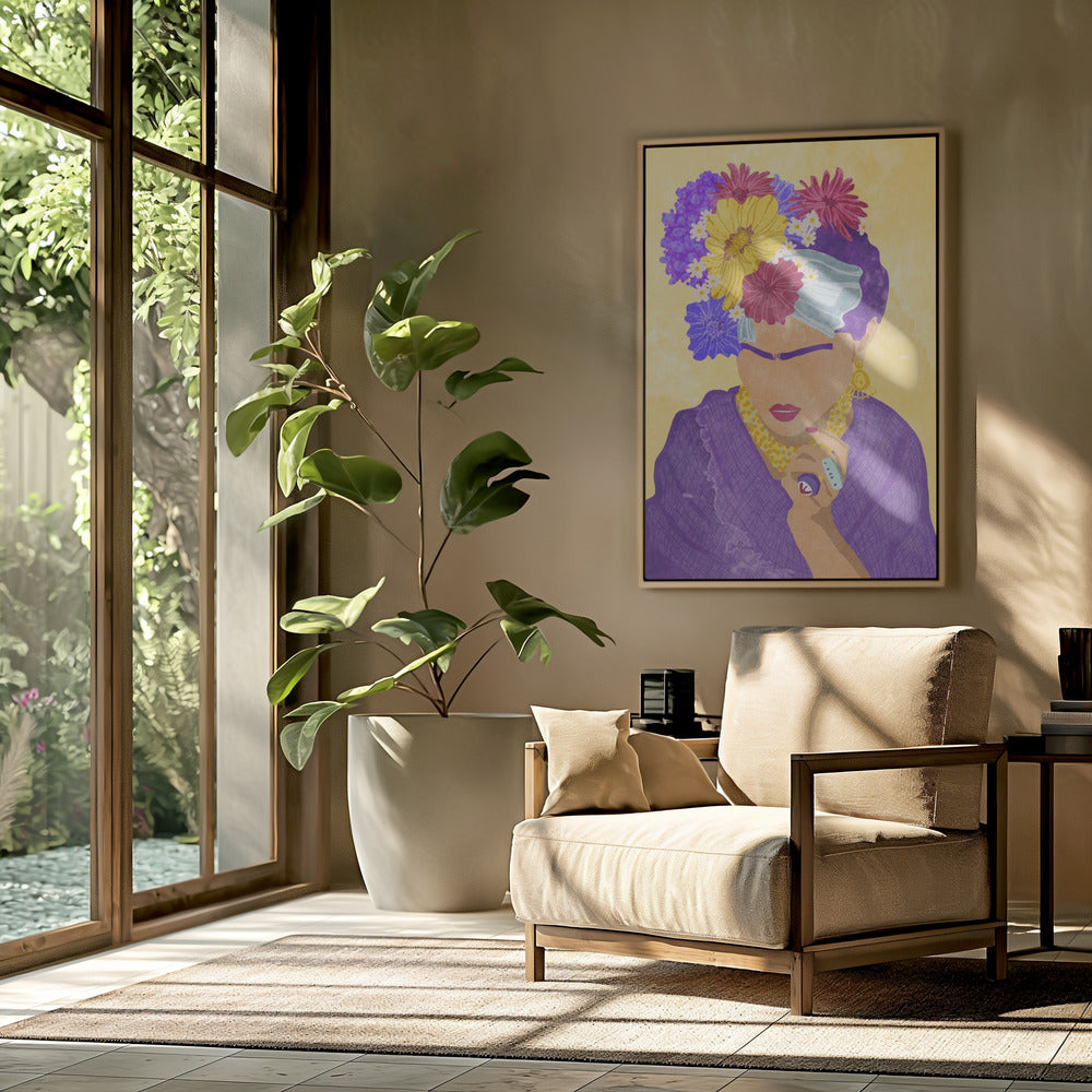 Frida and flowers Poster