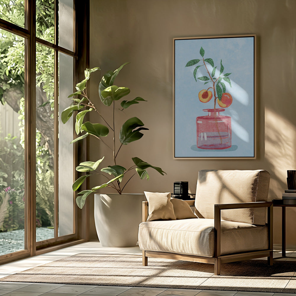 Peach Tree in Vase Poster