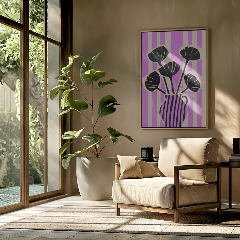 Stripes Still Life Purple Poster