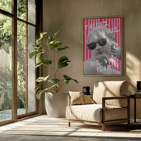 Pink and Red Striped Venus Poster