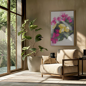 Bougainvillea and lemons Poster