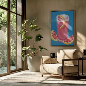 Grapefruit Paloma Blue Poster