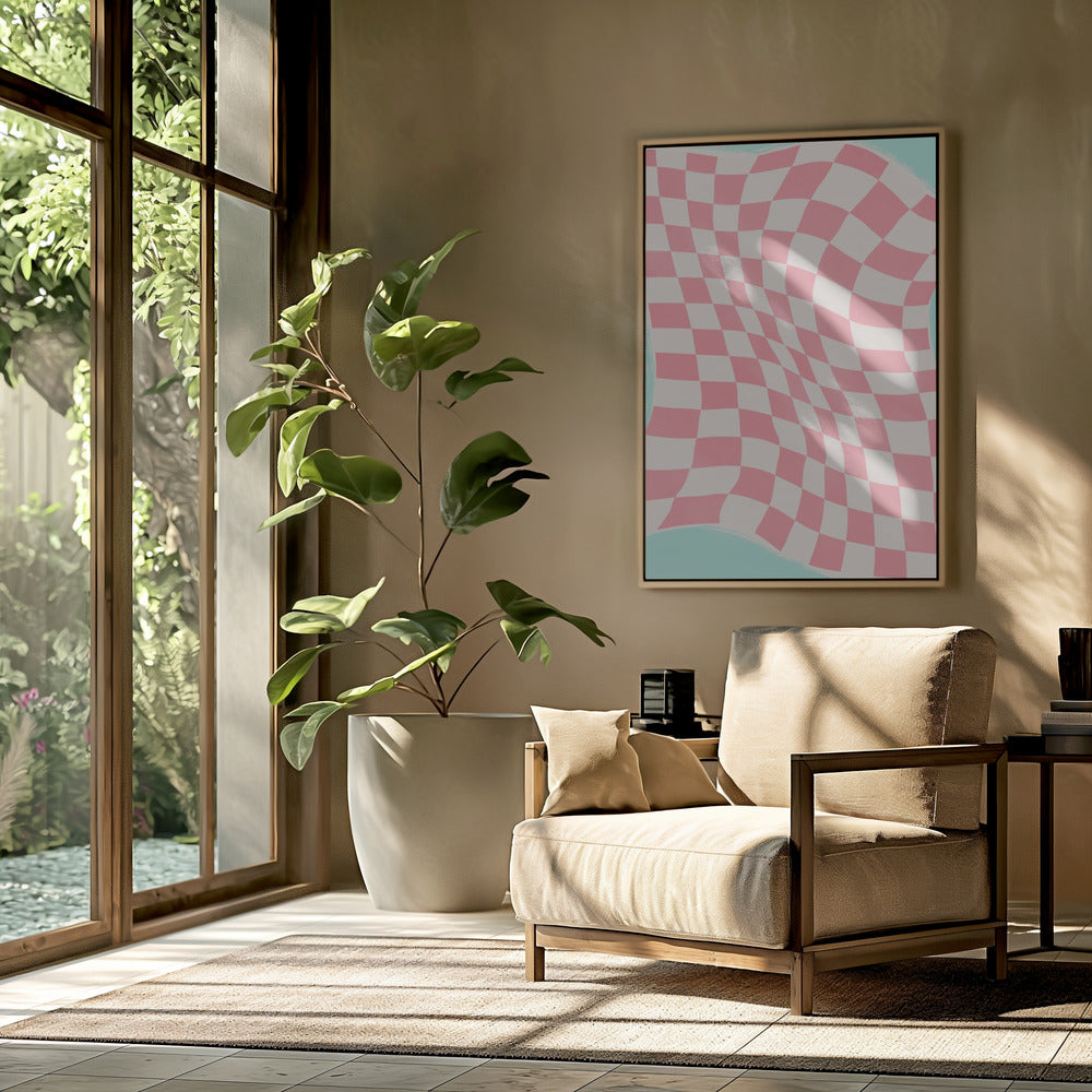 Pink Checker Cloth Poster