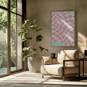 Pink Checker Cloth Poster