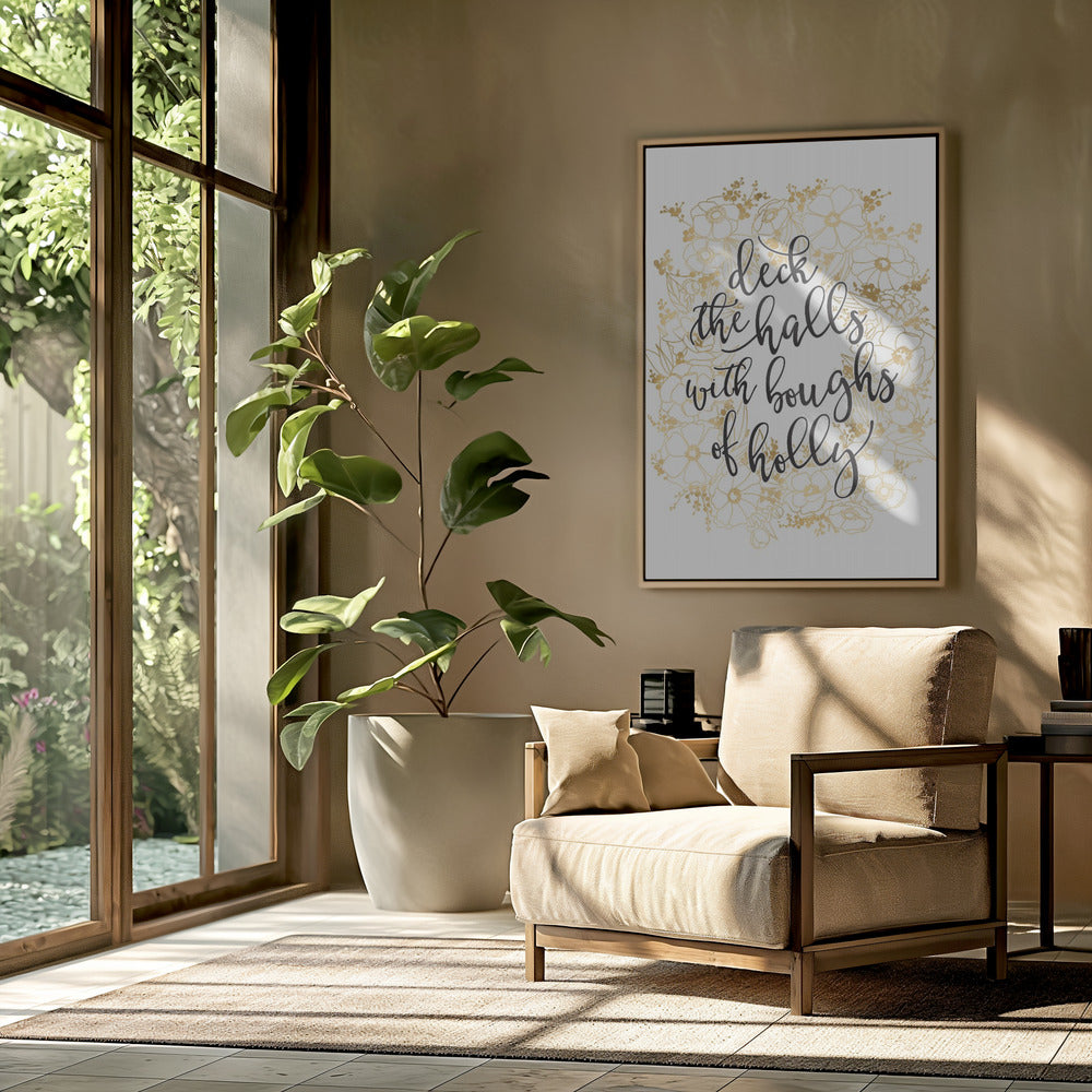 Deck the halls with gold flowers Poster