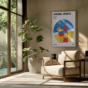 Aperol Spritz Cocktail Bauhaus Art Print Poster