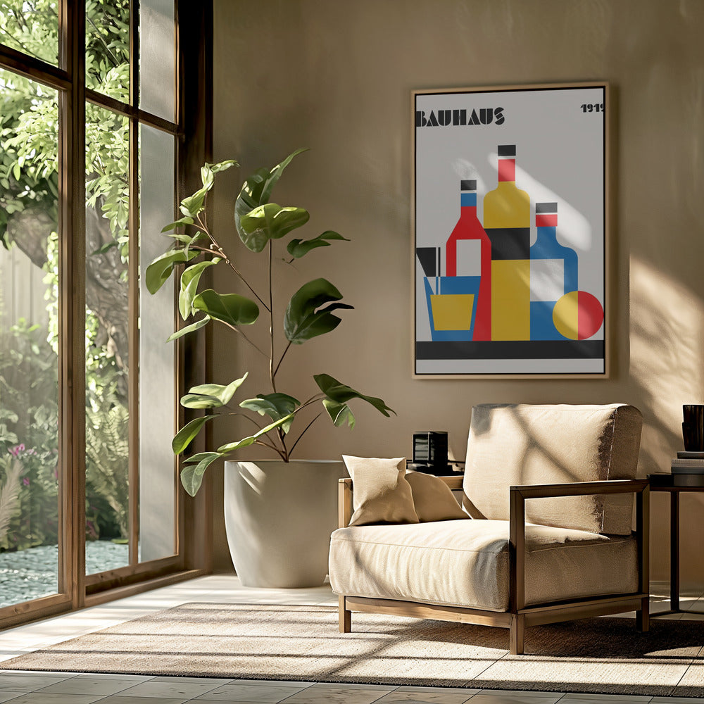 Bauhaus Wine Print Poster