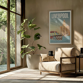 Liverpool Liver Building Travel Print Poster