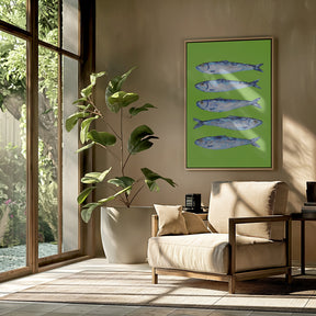 Sardines Lime Green Poster