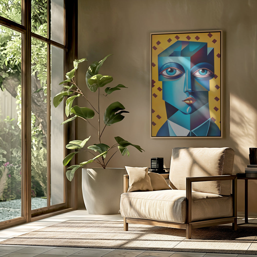 Cubist Abstract Face Poster