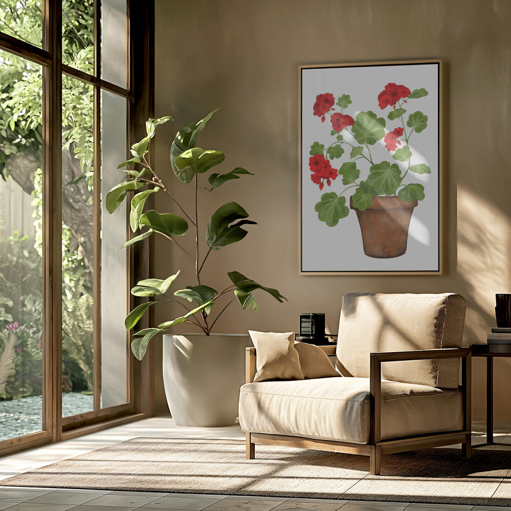 Red Geranium Poster