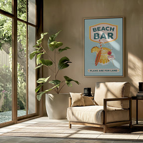 Beach Bar Summer Tropical Cocktail Bar Art Poster