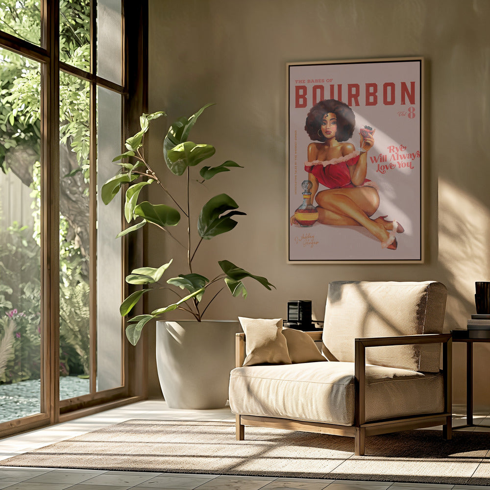 Babes of Bourbon Vol 8 Vintage Pinup Girl With Afro Poster