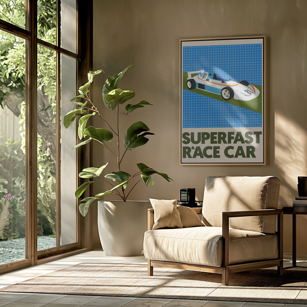 Superfast Race Car Poster