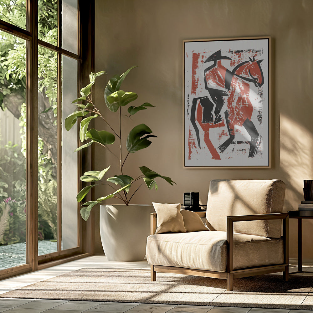 Abstract Horse Rider Poster