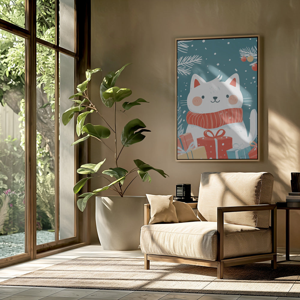 Christmas Cat Poster