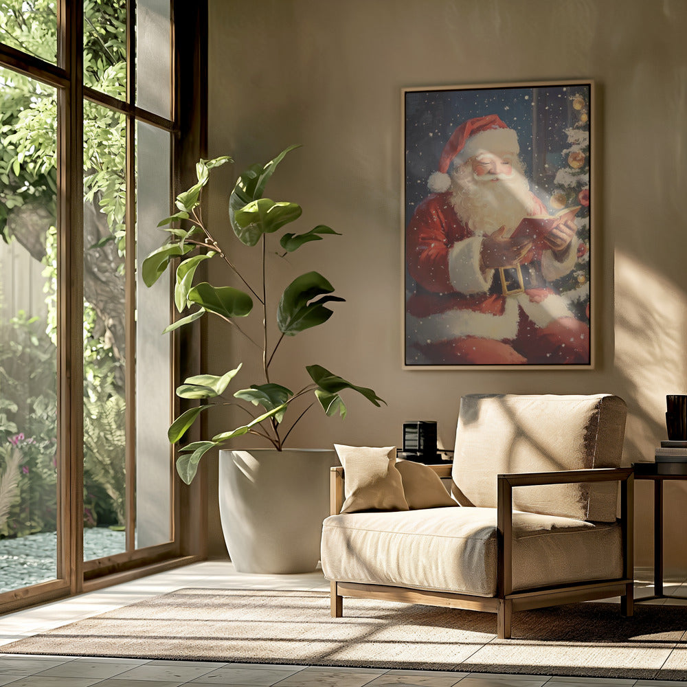 Santa Reading I Poster