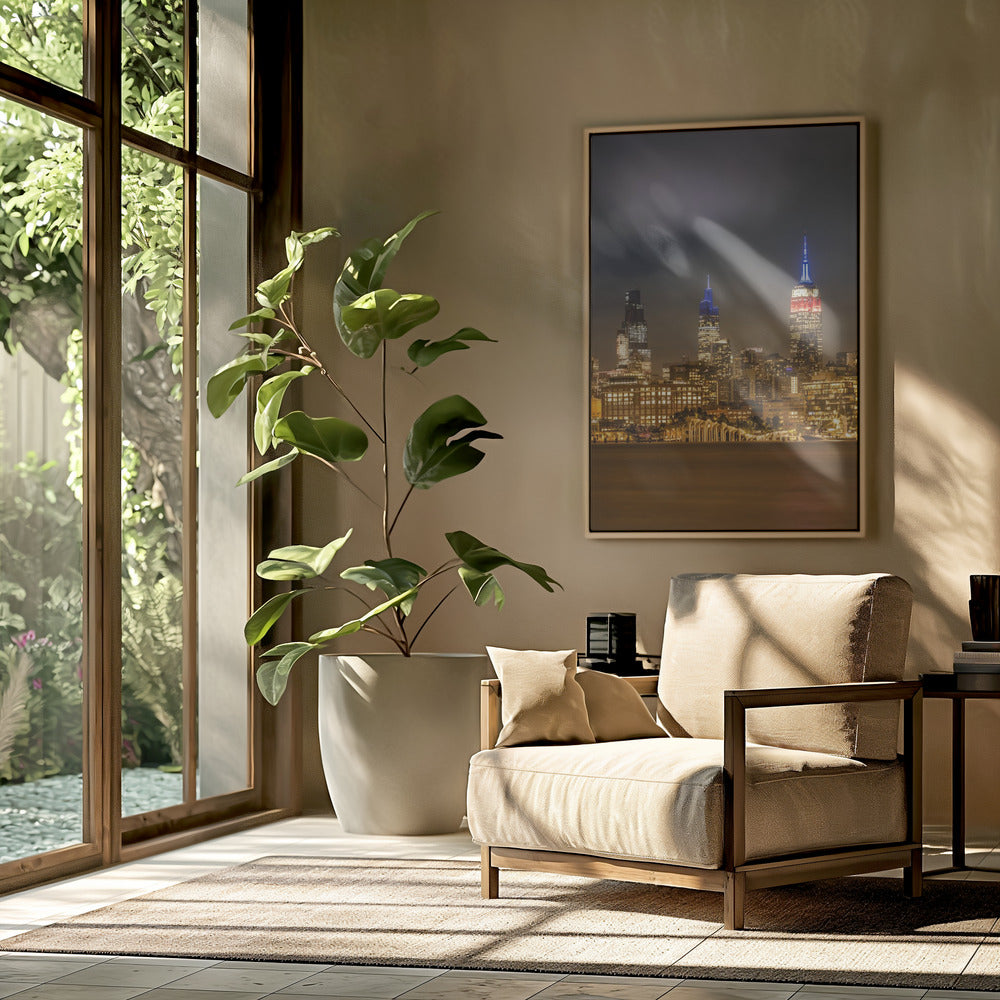 Magnificent midtown Manhattan skyline with Little Island Poster