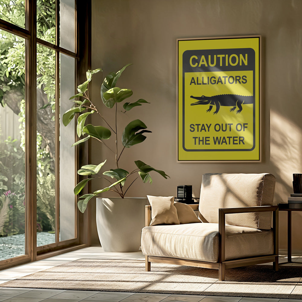 Caution   Alligators Poster