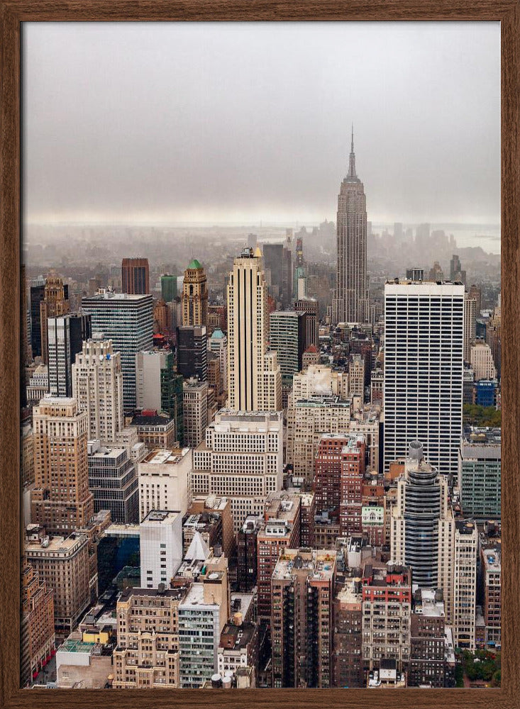 Foggy day in Manhattan Poster