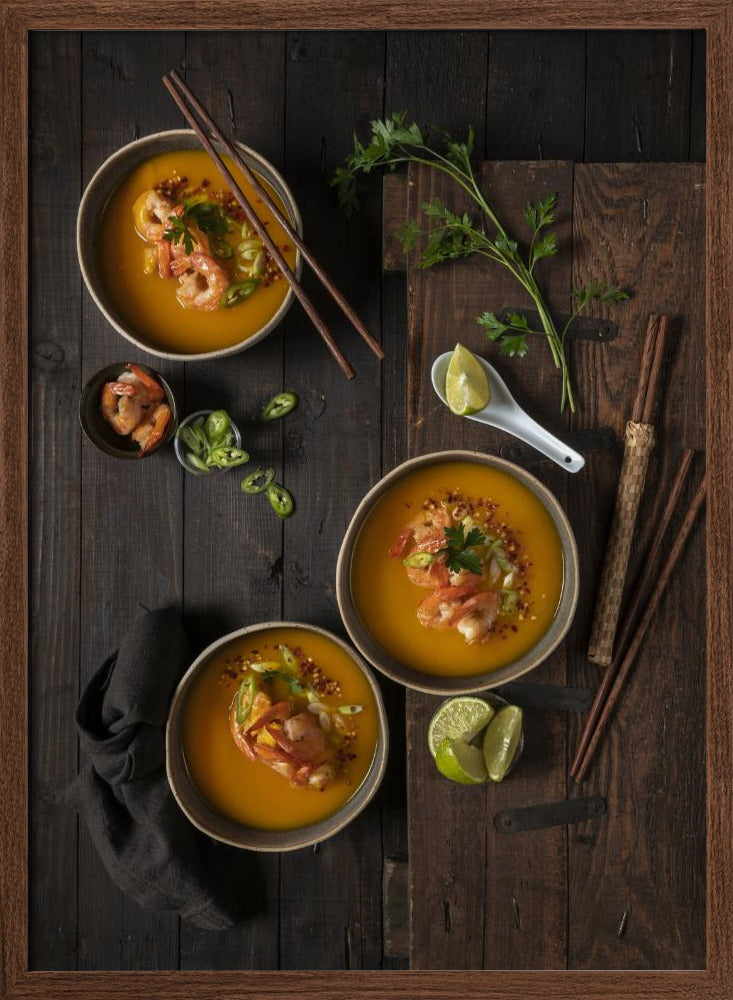 Vietnam food memories: Pumpkin soup with shrimps Poster