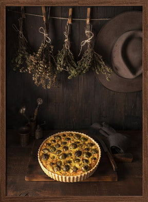 Dried herbs tart and an Akubra Poster