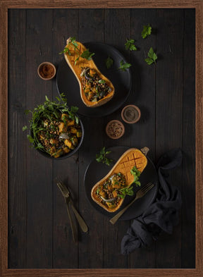 Roasted butternut and lentil salad Poster