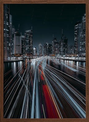 Traffic jam in the Dubai canal Poster