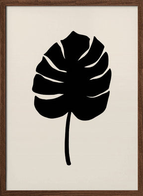 Monstera Leaf Black Poster