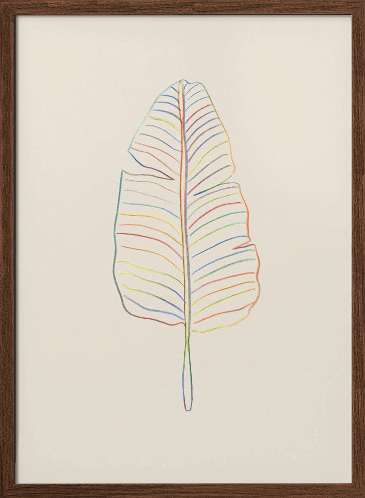 Banana Rainbow Leaf Poster