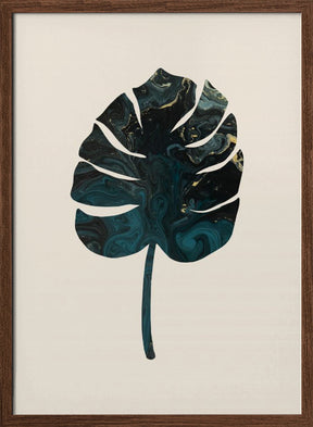 Monstera Marble Green Poster