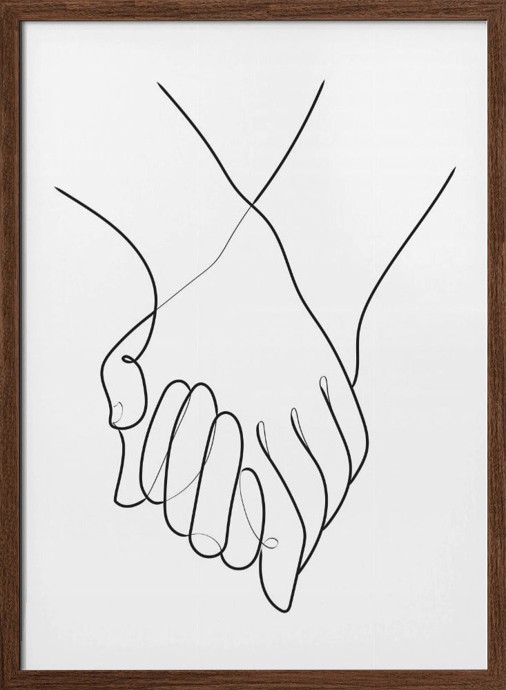 Holding Hands Lines Poster