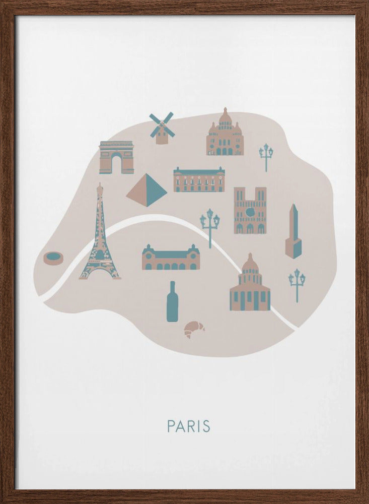 Paris Map Poster